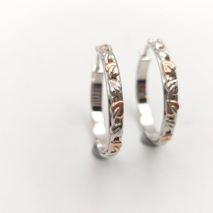 Sterling Silver And Rose Gold Clogau Tree Of Life Hoop Earrings