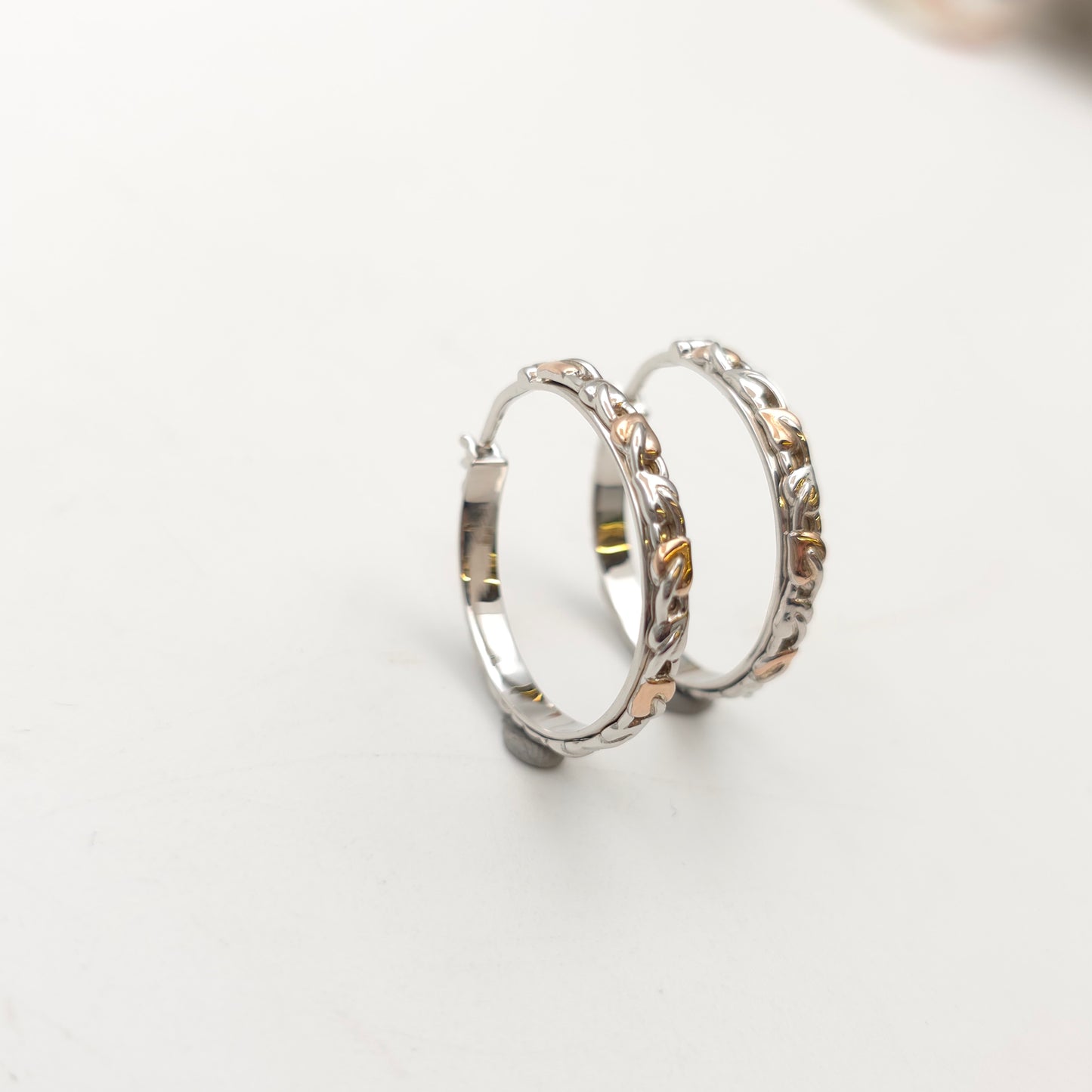 Sterling Silver And Rose Gold Clogau Tree Of Life Hoop Earrings