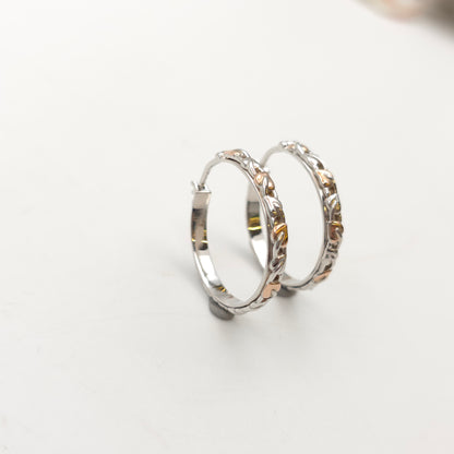 Sterling Silver And Rose Gold Clogau Tree Of Life Hoop Earrings