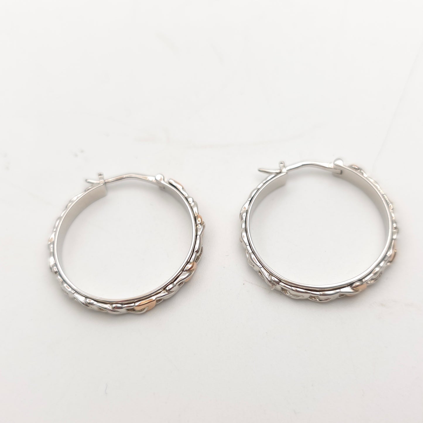 Sterling Silver And Rose Gold Clogau Tree Of Life Hoop Earrings