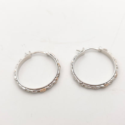 Sterling Silver And Rose Gold Clogau Tree Of Life Hoop Earrings