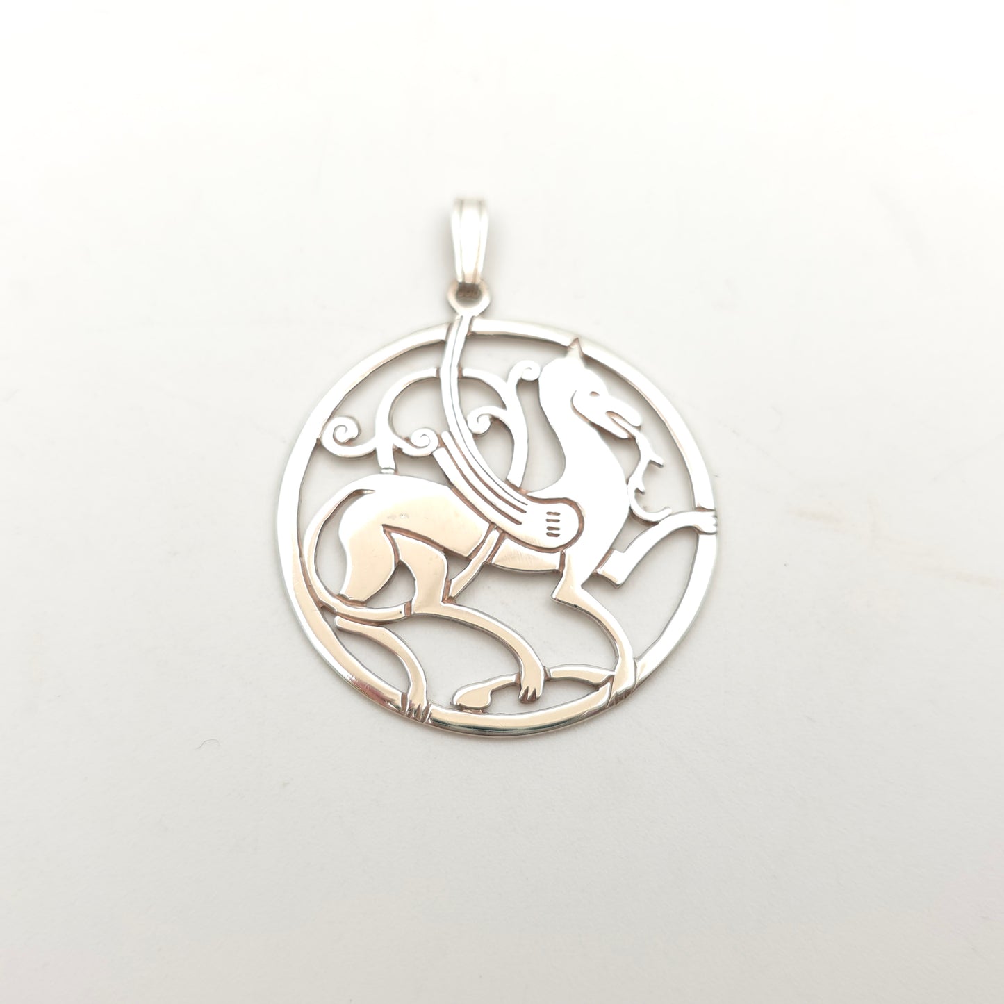 Sterling Silver Shetland Silver Quendale Beast Openwork Large Disk Pendant