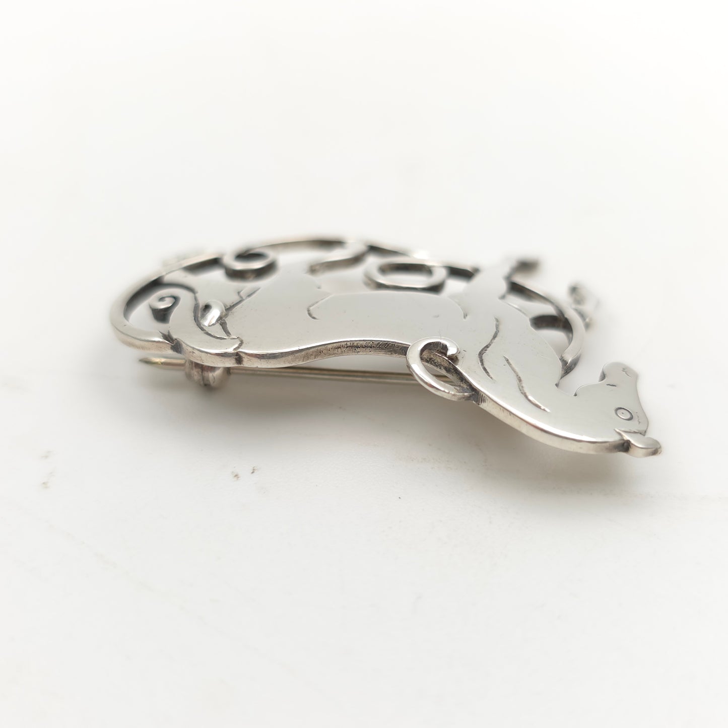 Sterling Silver Vintage Scottish Celtic Beastie Horse Brooch