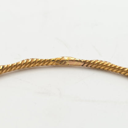 21ct Yellow Gold Vintage Solid Textured Diamond Cut Carved Small Bangle