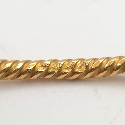 21ct Yellow Gold Vintage Solid Textured Diamond Cut Carved Small Bangle