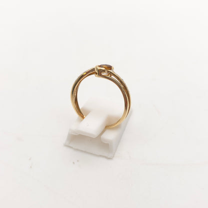 9ct Yellow Gold Vintage Oval Cut Citrine And Diamond Ring