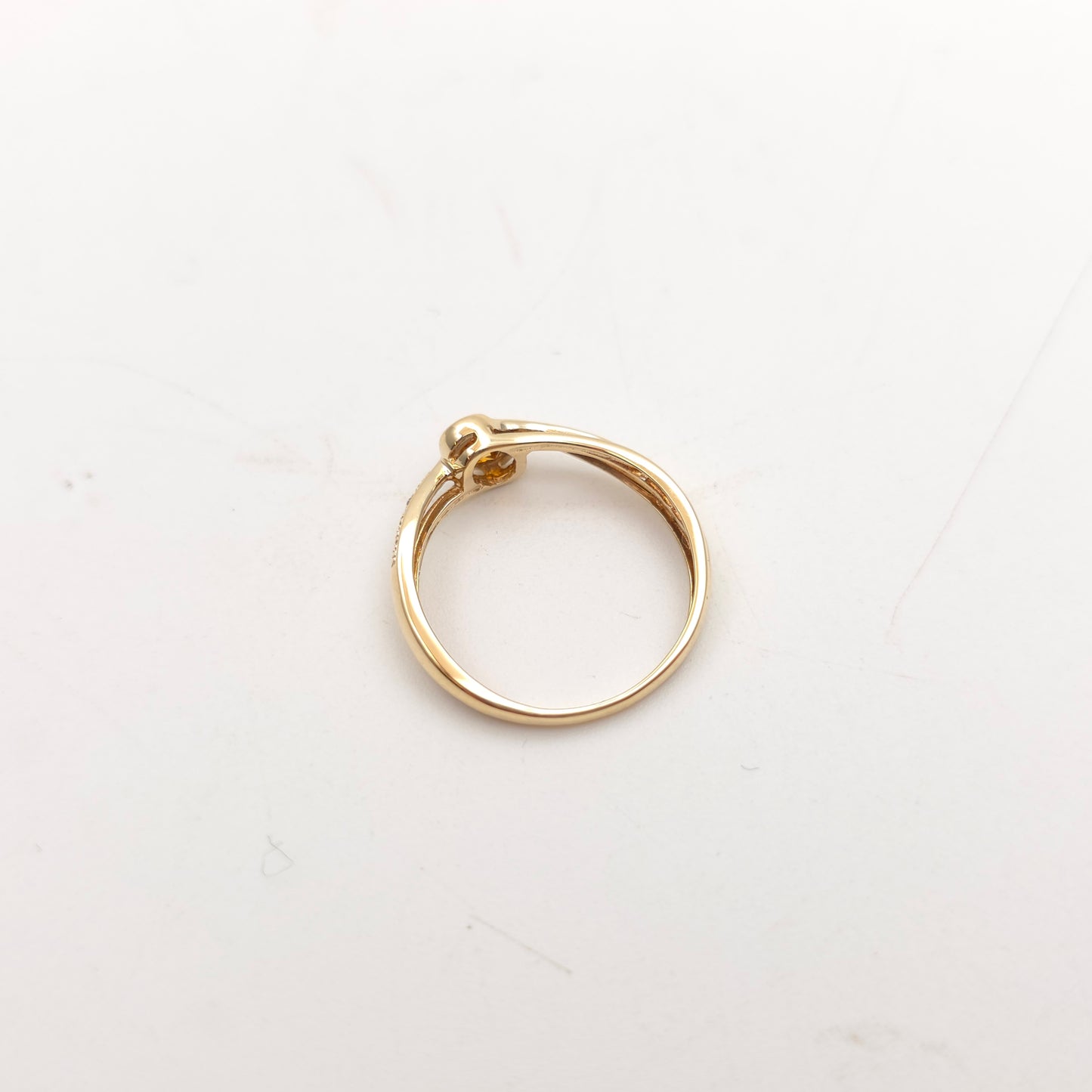 9ct Yellow Gold Vintage Oval Cut Citrine And Diamond Ring