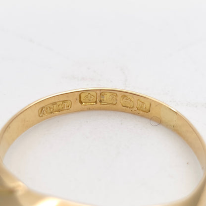 18ct Yellow Gold Antique Sapphire And Diamond Boat Style Row Ring