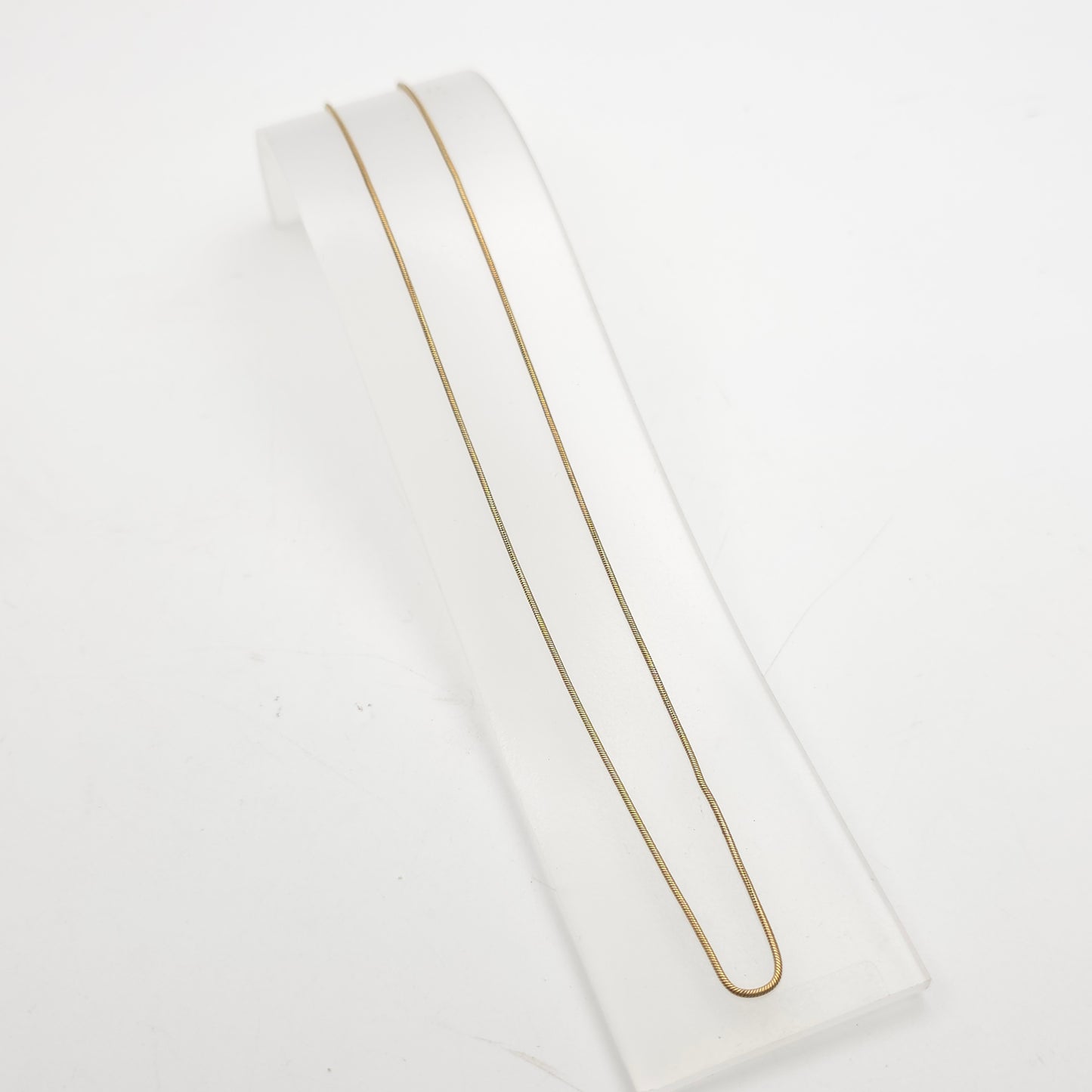 9ct Yellow Gold Vintage Round Snake Chain - 18" Inch / 46cm