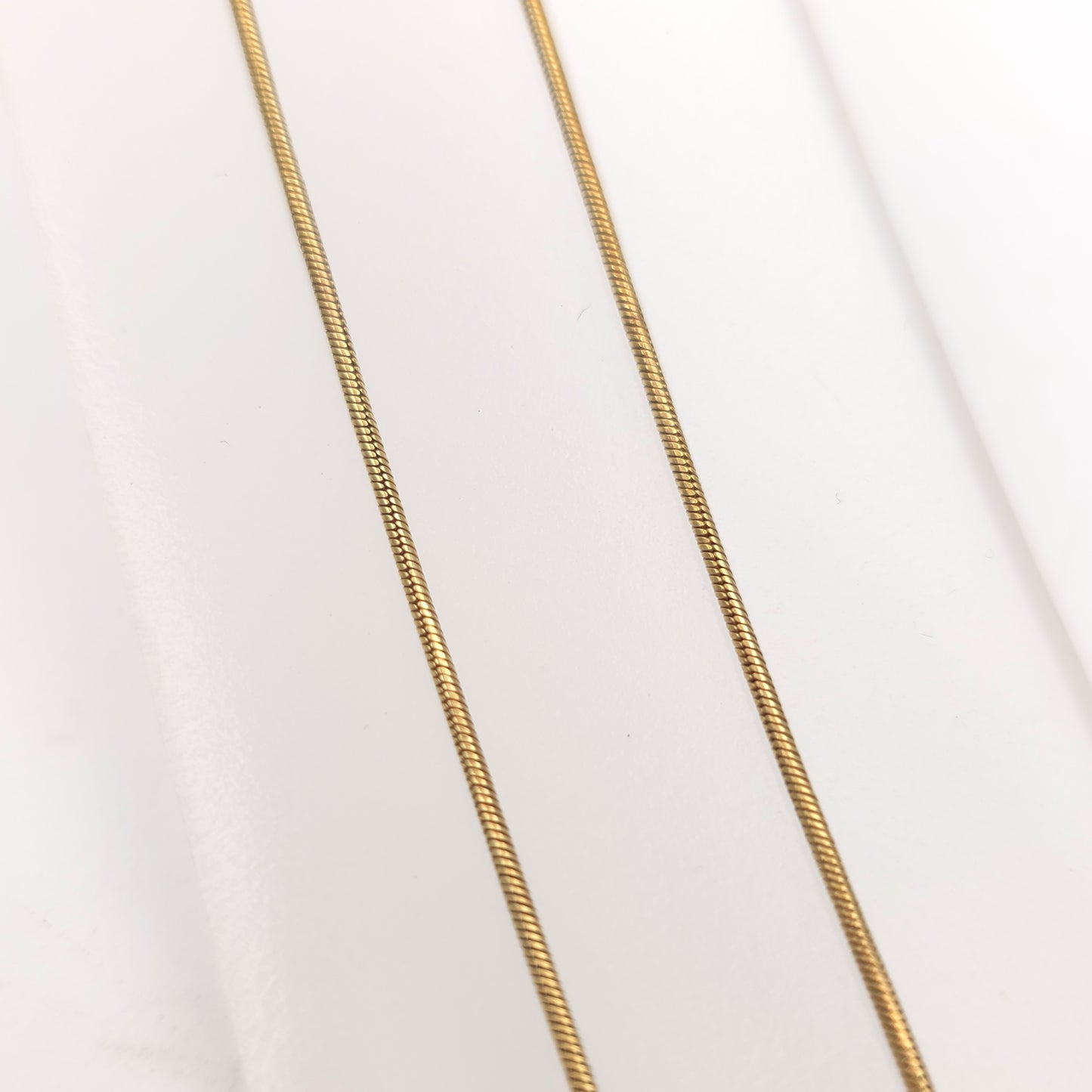 9ct Yellow Gold Vintage Round Snake Chain - 18" Inch / 46cm