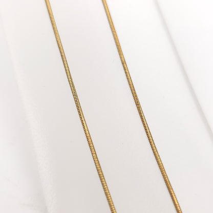 9ct Yellow Gold Vintage Round Snake Chain - 18" Inch / 46cm