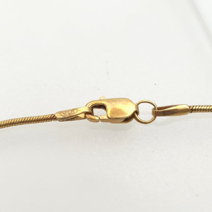 9ct Yellow Gold Vintage Round Snake Chain - 18" Inch / 46cm