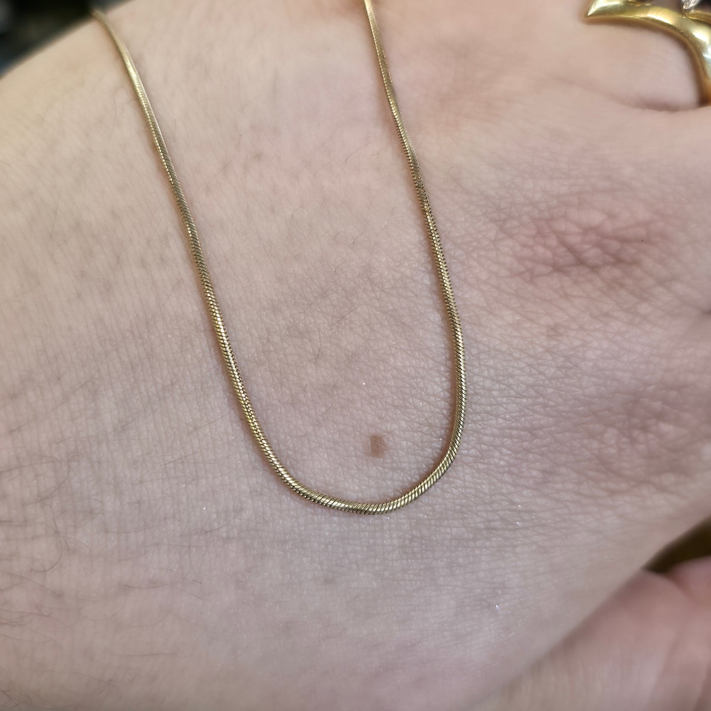 9ct Yellow Gold Vintage Round Snake Chain - 18" Inch / 46cm