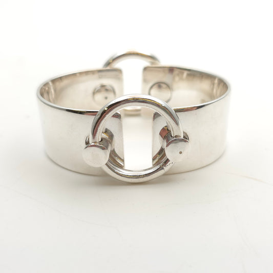Sterling Silver Chunky Heavyweight Articulated Ring Cuff Bangle