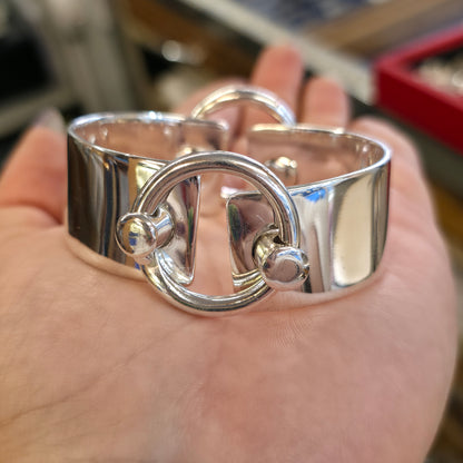 Sterling Silver Chunky Heavyweight Articulated Ring Cuff Bangle
