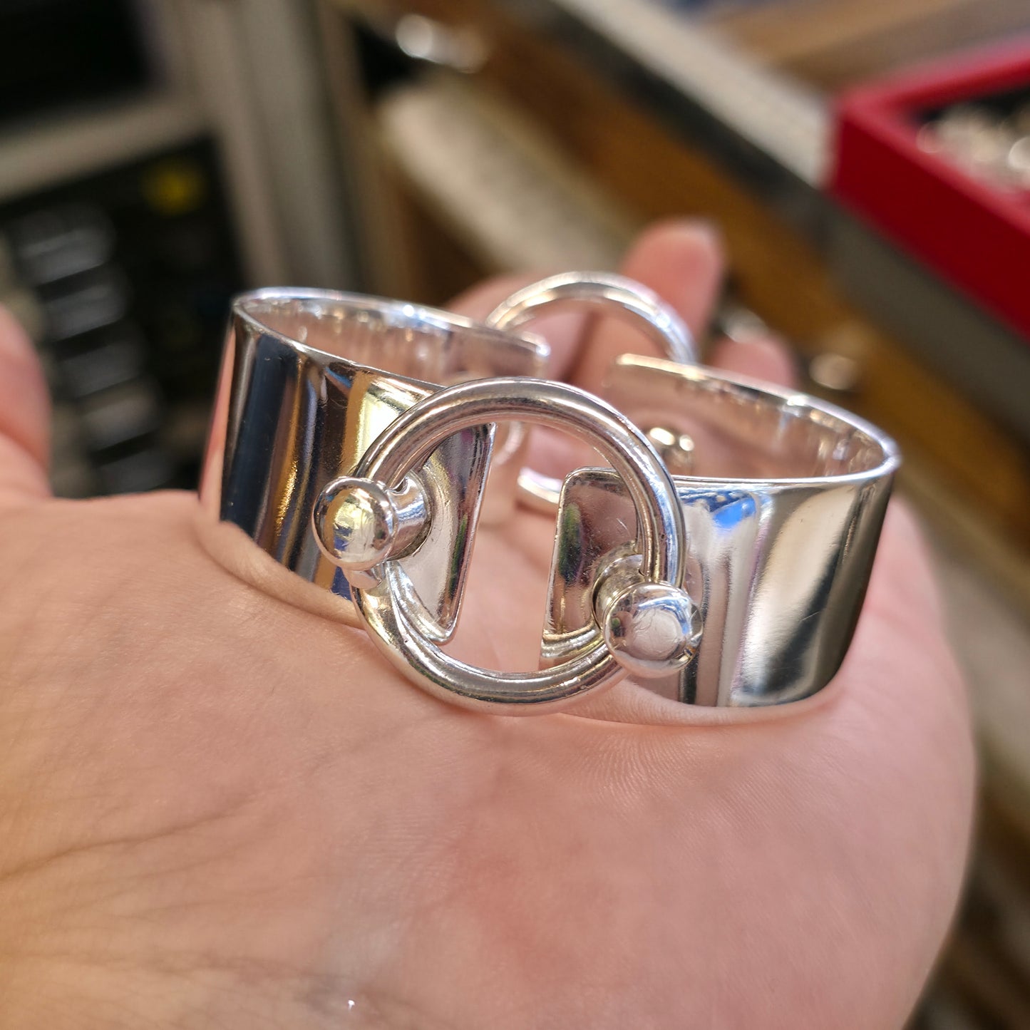 Sterling Silver Chunky Heavyweight Articulated Ring Cuff Bangle