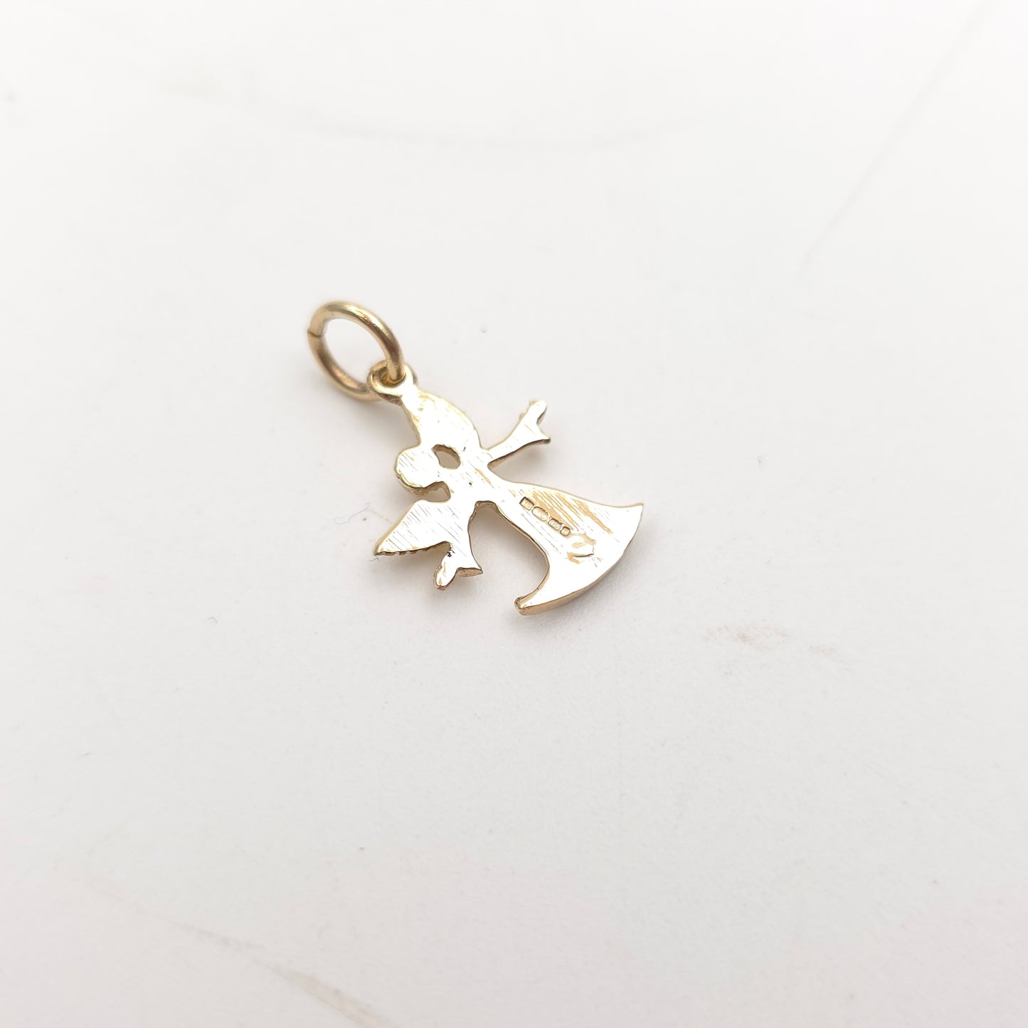 9ct Yellow Gold Vintage Solid Angel Charm / Pendant Piece