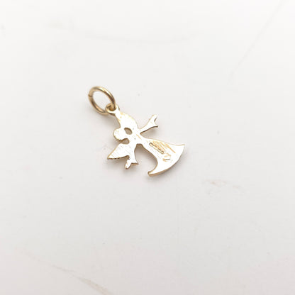 9ct Yellow Gold Vintage Solid Angel Charm / Pendant Piece