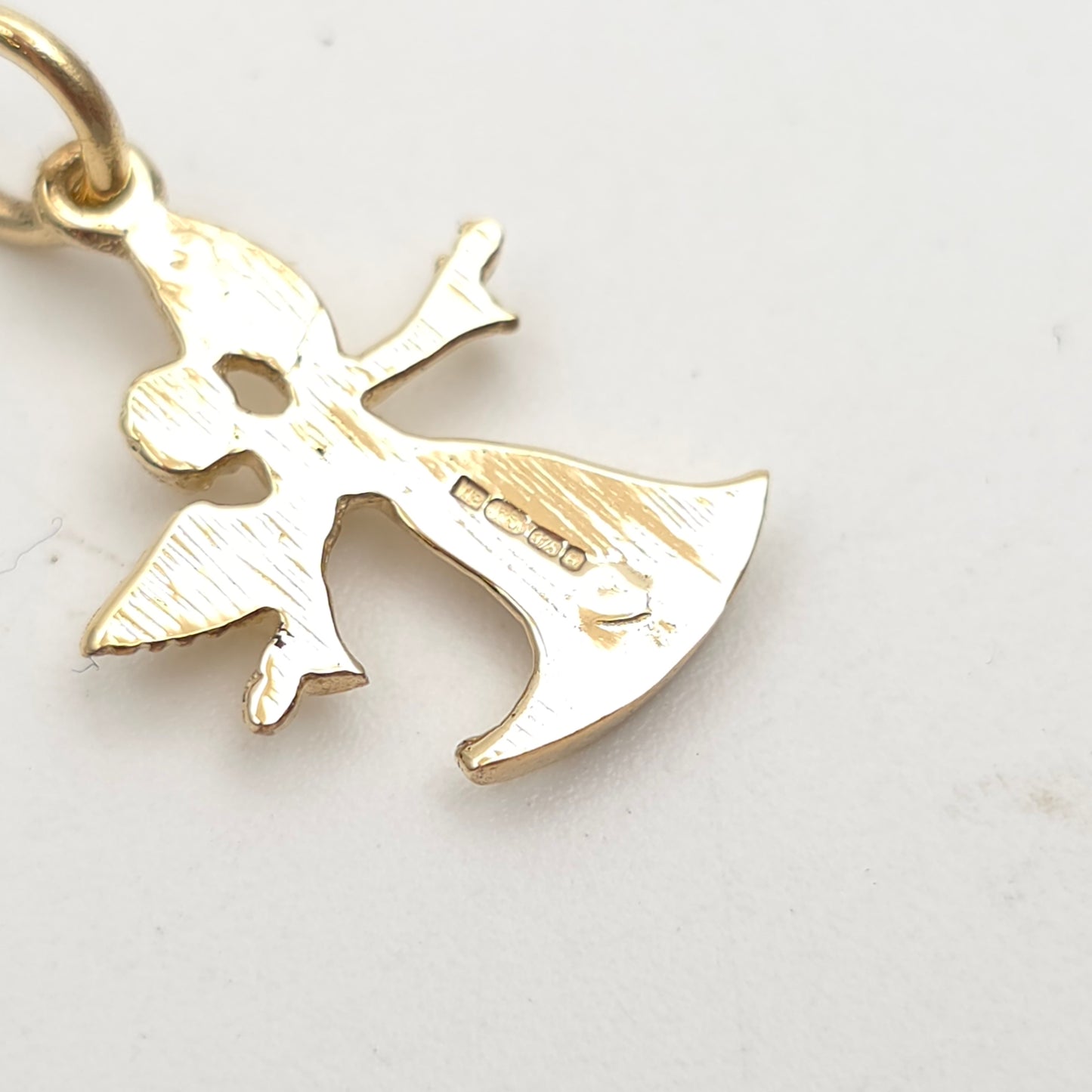 9ct Yellow Gold Vintage Solid Angel Charm / Pendant Piece