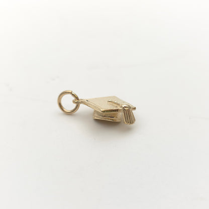 9ct Yellow Gold Solid Graduation Cap Charm / Pendant Piece