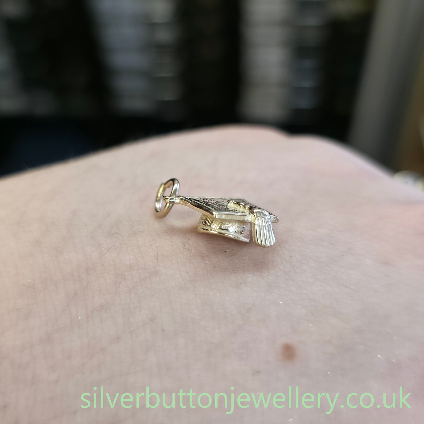 9ct Yellow Gold Solid Graduation Cap Charm / Pendant Piece