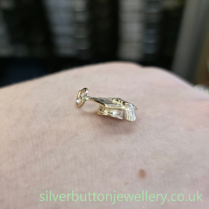 9ct Yellow Gold Solid Graduation Cap Charm / Pendant Piece