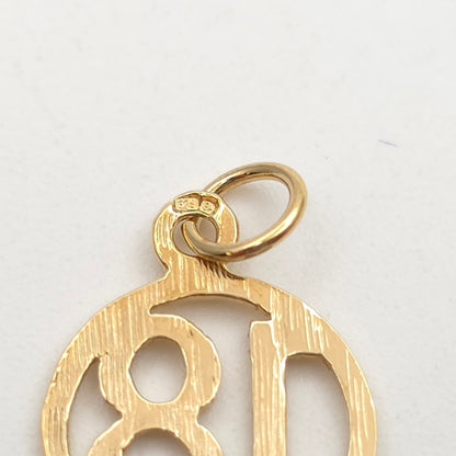 9ct Yellow Gold Vintage Solid '18' Age / Year Charm / Pendant Piece