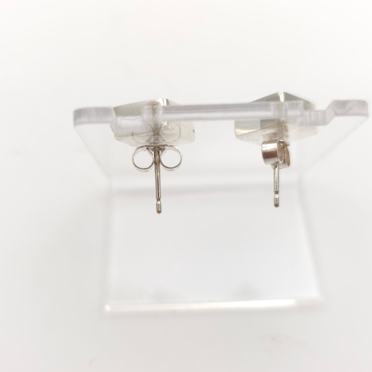 Sterling Silver Small Square Blue John Panel Stud Earrings
