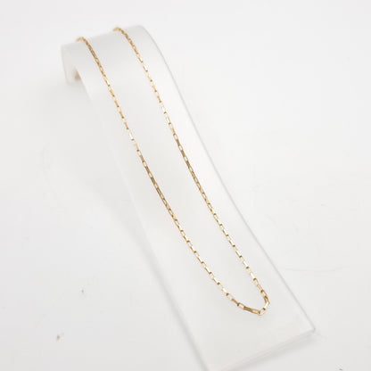 9ct Yellow Gold Vintage Rectangular Belcher / Paperclip Link Chain - 22" Inch