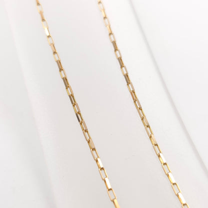 9ct Yellow Gold Vintage Rectangular Belcher / Paperclip Link Chain - 22" Inch