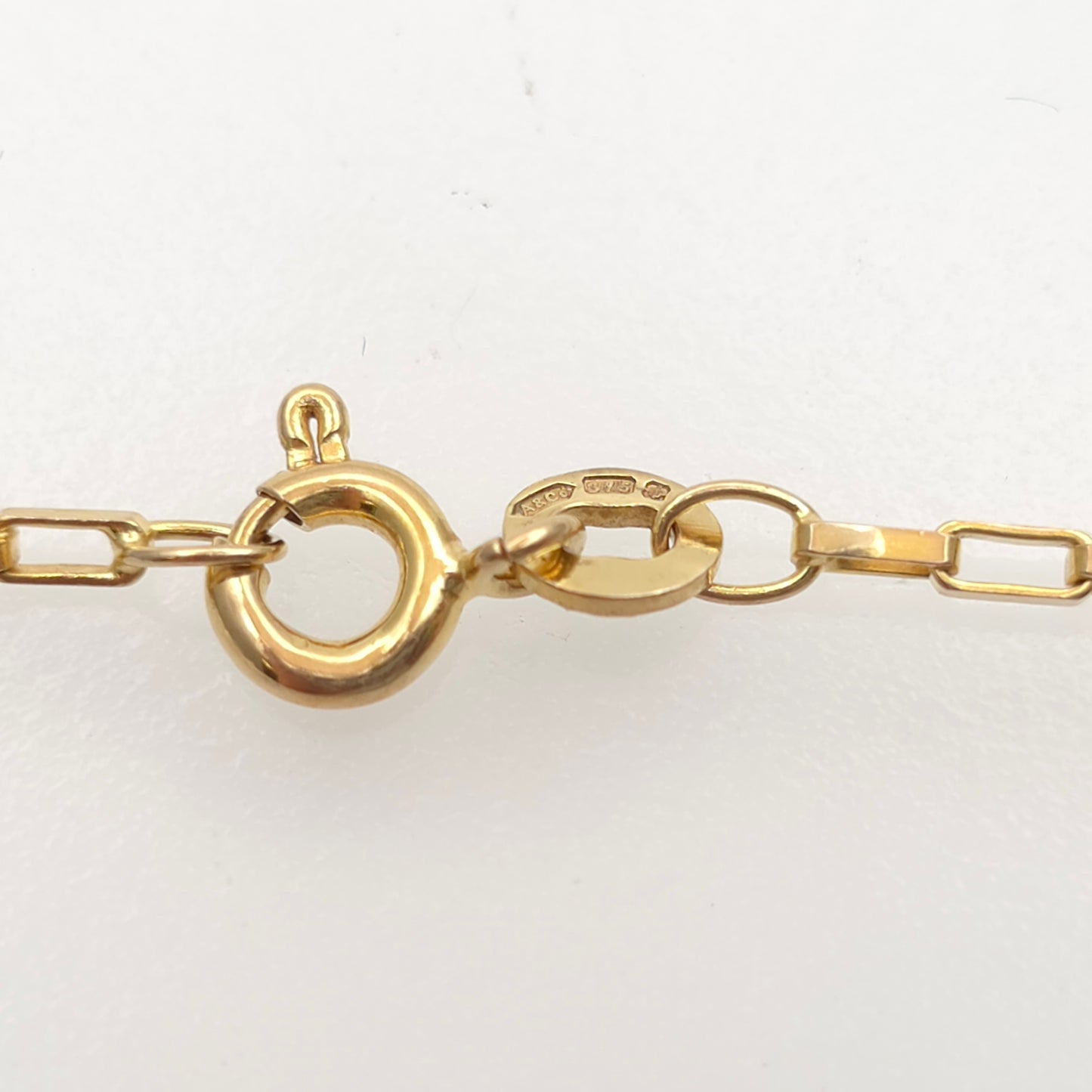 9ct Yellow Gold Vintage Rectangular Belcher / Paperclip Link Chain - 22" Inch
