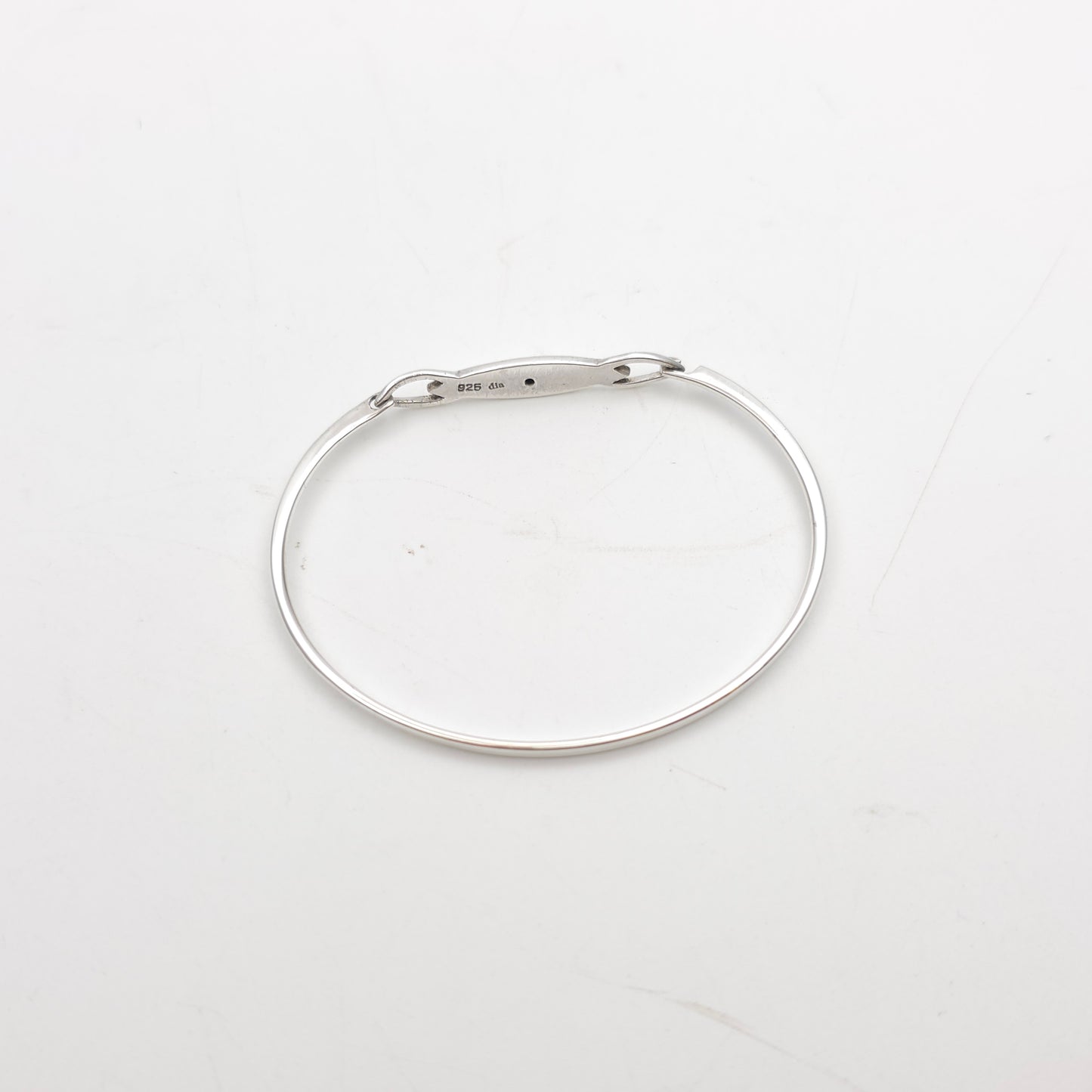 Sterling Silver Vintage Diamond Set Panel Bangle