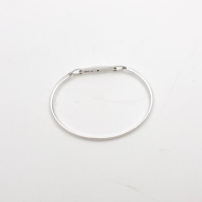 Sterling Silver Vintage Diamond Set Panel Bangle