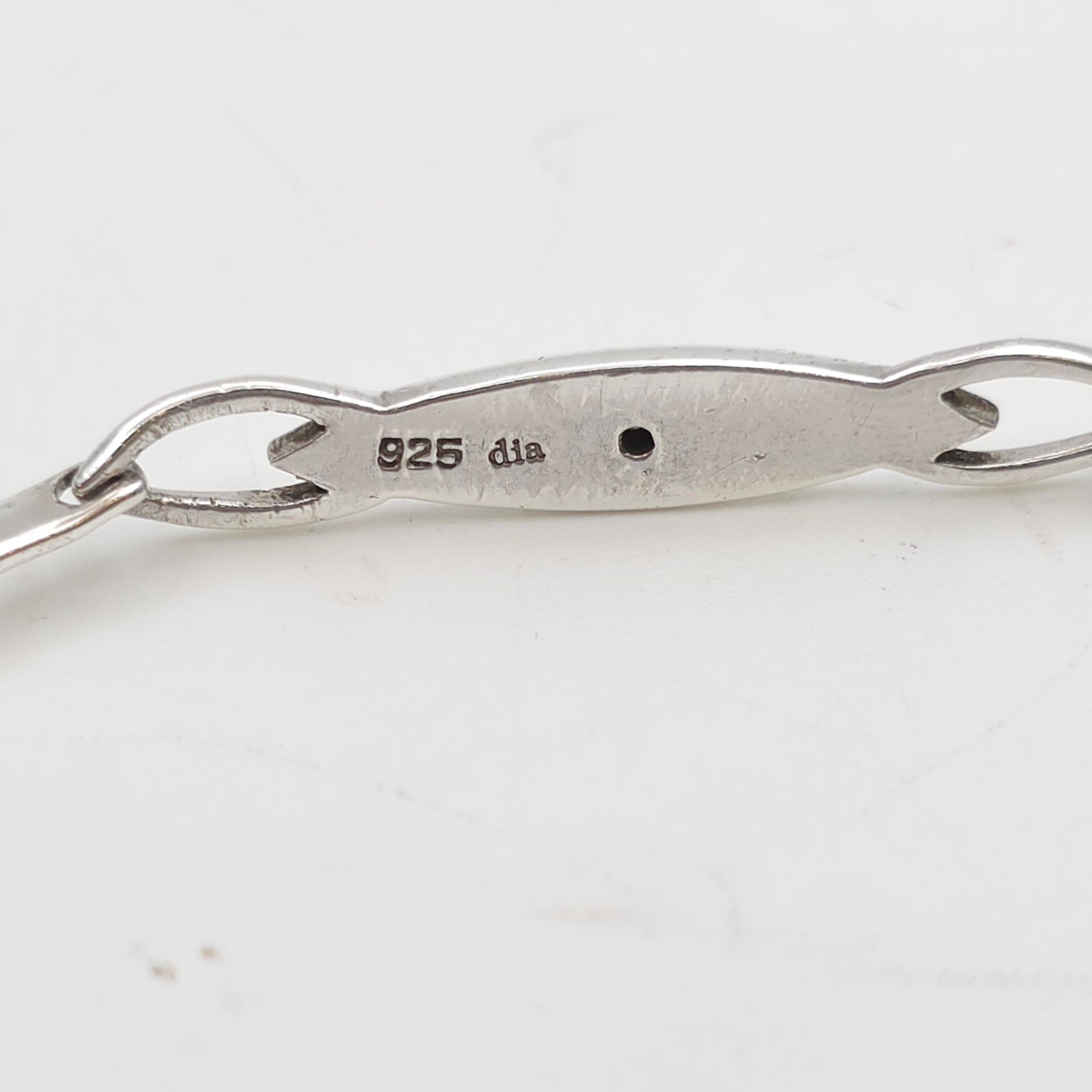 Sterling Silver Vintage Diamond Set Panel Bangle