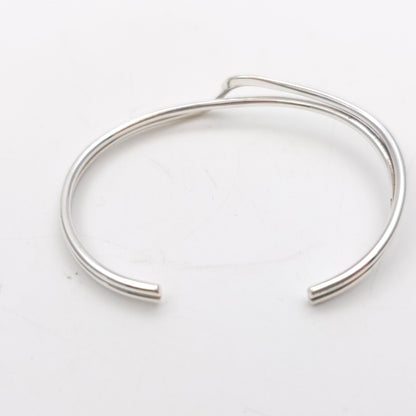 Sterling Silver Simple Two Strand Wiggle / Wave Open Bangle