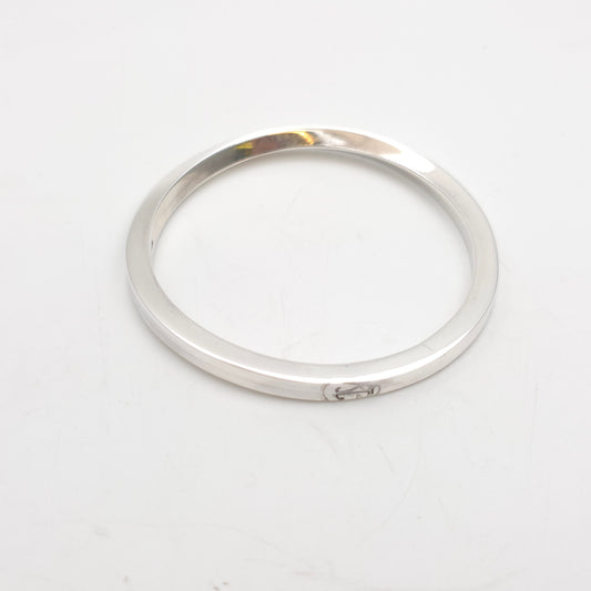 Sterling Silver Chunky Heavyweight Square Profile Slight Twist Solid Bangle