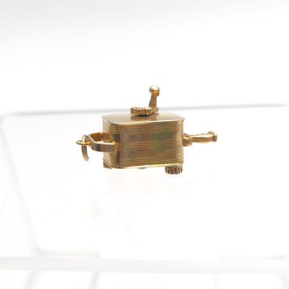 9ct Yellow Gold Vintage Film Camera Charm / Pendant Piece With Rotating Arm