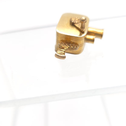 9ct Yellow Gold Vintage Film Camera Charm / Pendant Piece With Rotating Arm