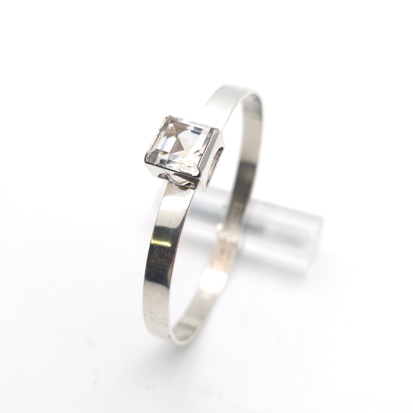 Sterling Silver Vintage 'Swedesign' Bengt Hallberg Rock Crystal Bangle