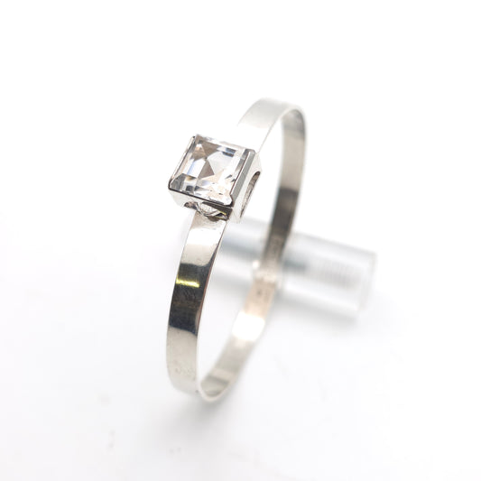 Sterling Silver Vintage 'Swedesign' Bengt Hallberg Rock Crystal Bangle