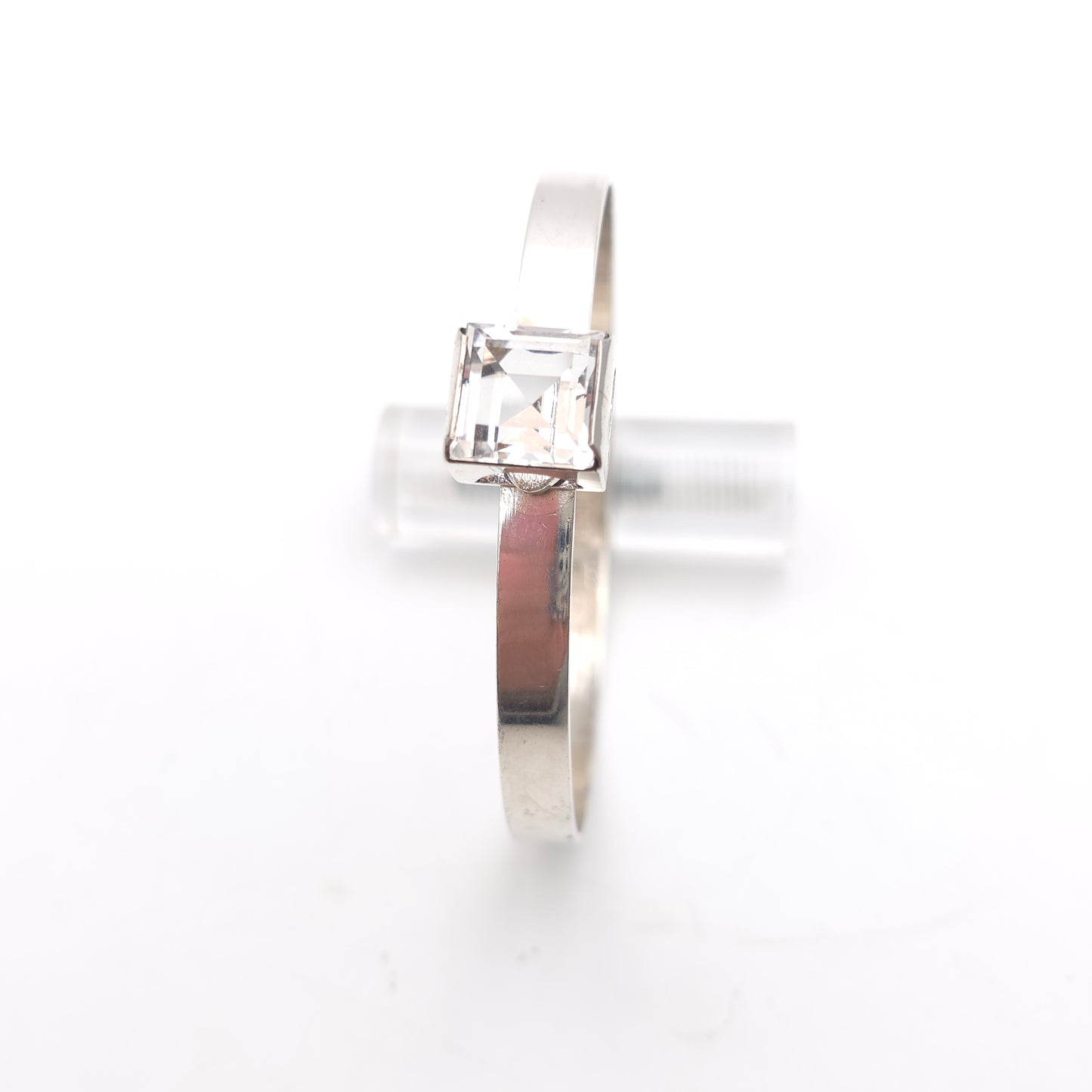 Sterling Silver Vintage 'Swedesign' Bengt Hallberg Rock Crystal Bangle