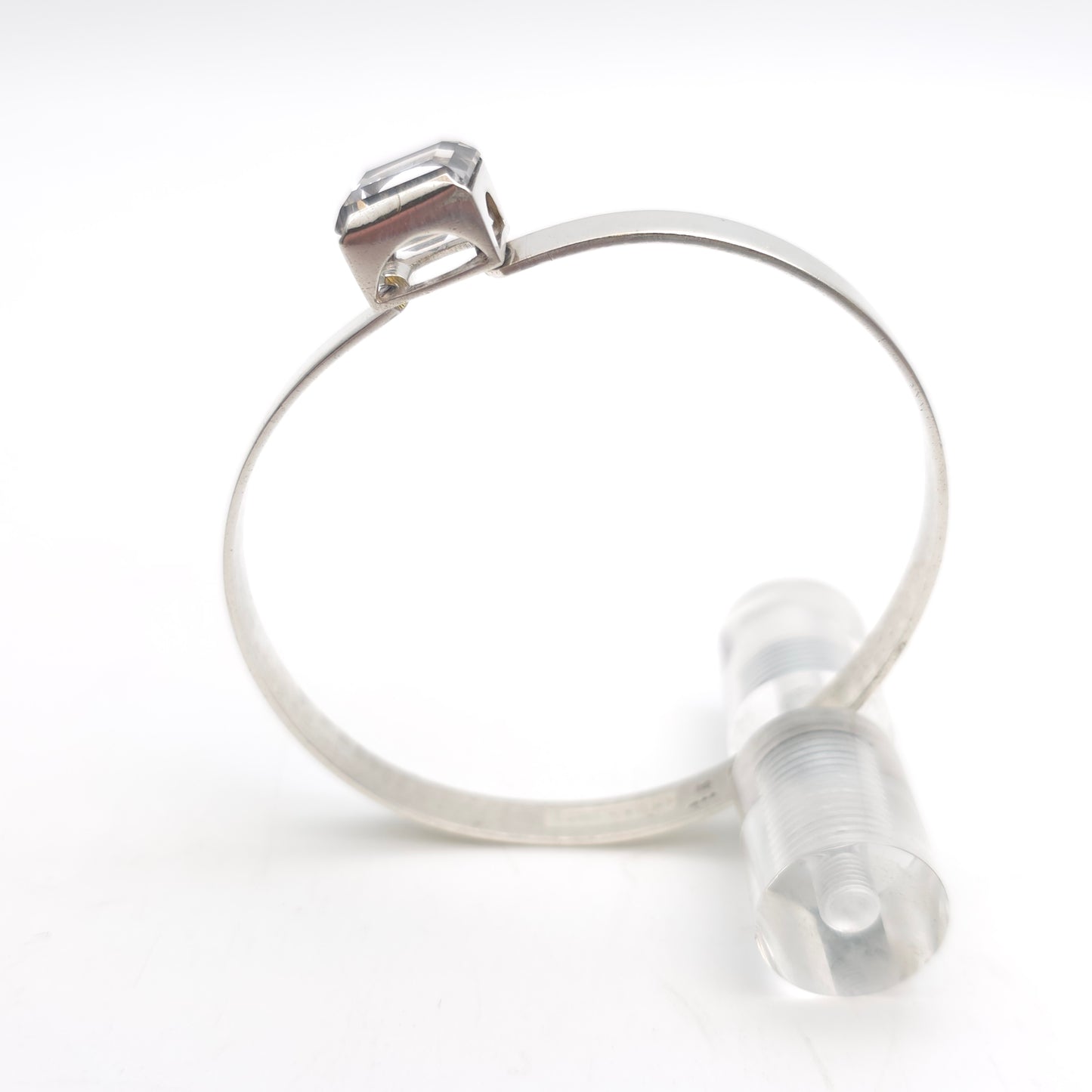 Sterling Silver Vintage 'Swedesign' Bengt Hallberg Rock Crystal Bangle