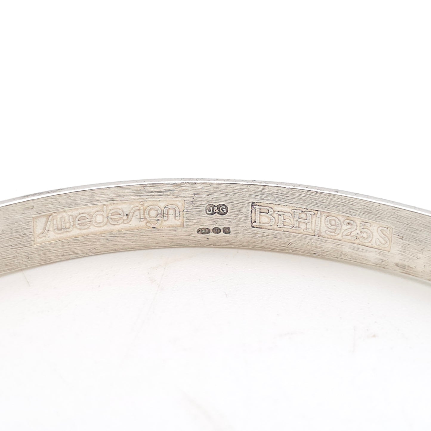 Sterling Silver Vintage 'Swedesign' Bengt Hallberg Rock Crystal Bangle