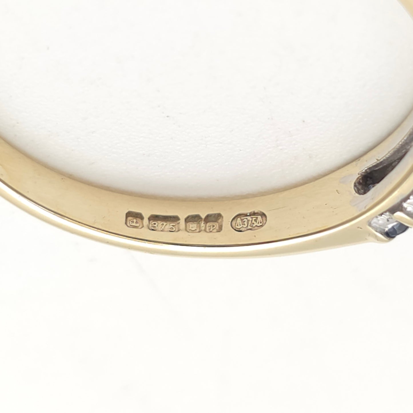 9ct Yellow Gold Alternating Sapphire And Diamond Two Row Half Eternity Ring