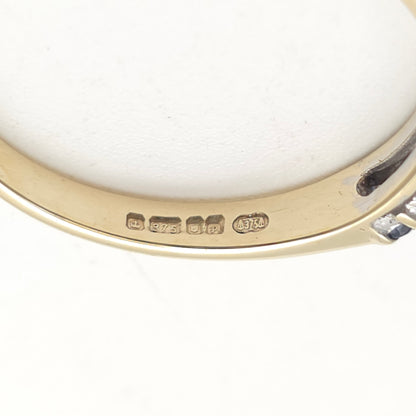 9ct Yellow Gold Alternating Sapphire And Diamond Two Row Half Eternity Ring