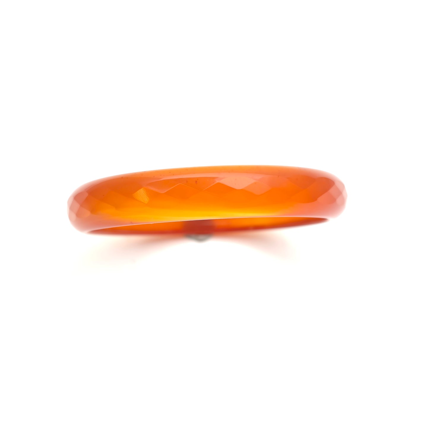 Solid Faceted Carved Carnelian Bangle