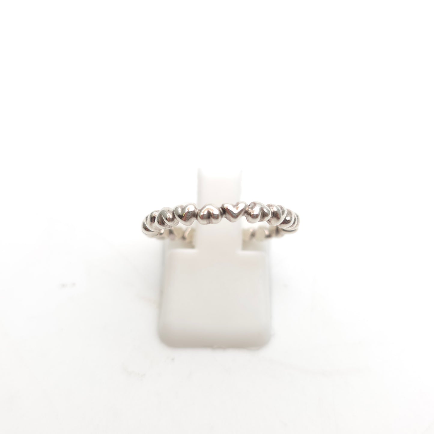 Sterling Silver Pandora 'Forever Love' Heart Beaded Eternity Band Ring