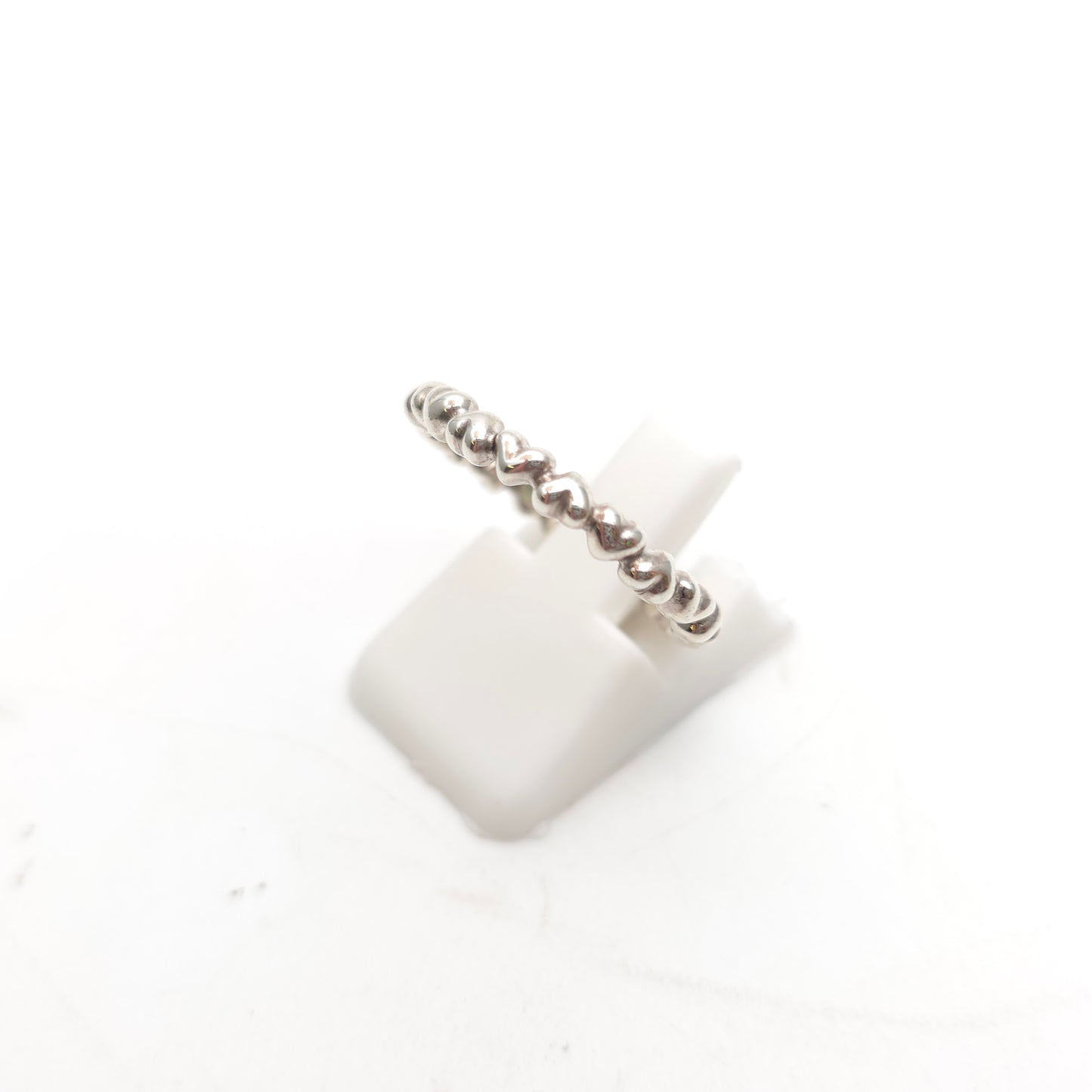 Sterling Silver Pandora 'Forever Love' Heart Beaded Eternity Band Ring