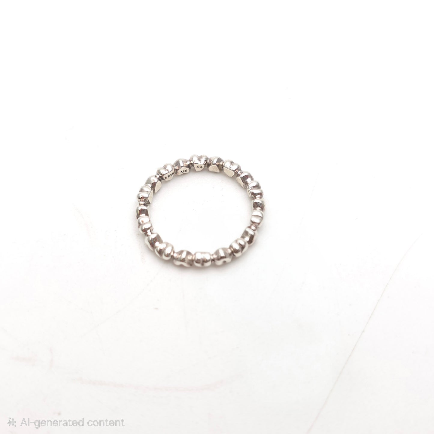 Sterling Silver Pandora 'Forever Love' Heart Beaded Eternity Band Ring
