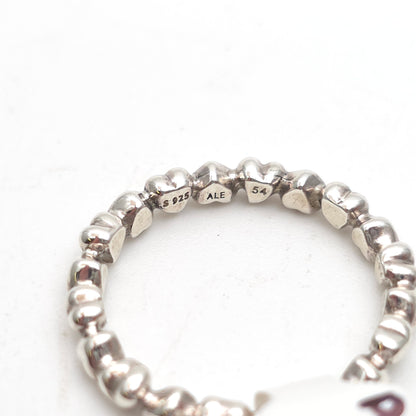 Sterling Silver Pandora 'Forever Love' Heart Beaded Eternity Band Ring